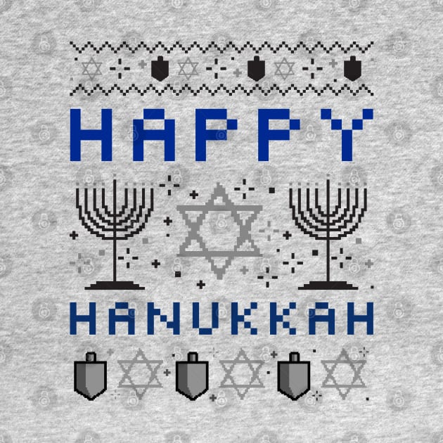 Happy Hanukkah Sweater-look design by Space Cadet Tees